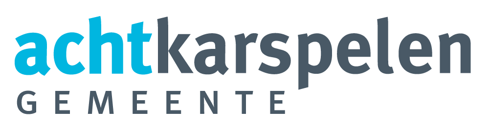 Logo van de gemeente Achtkarspelen met blauwe en grijze letters.